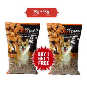 DIALPETS Bone shape chicken biscuit Chicken 1+1 kg Wet Adult, Young, Senior Dog Food